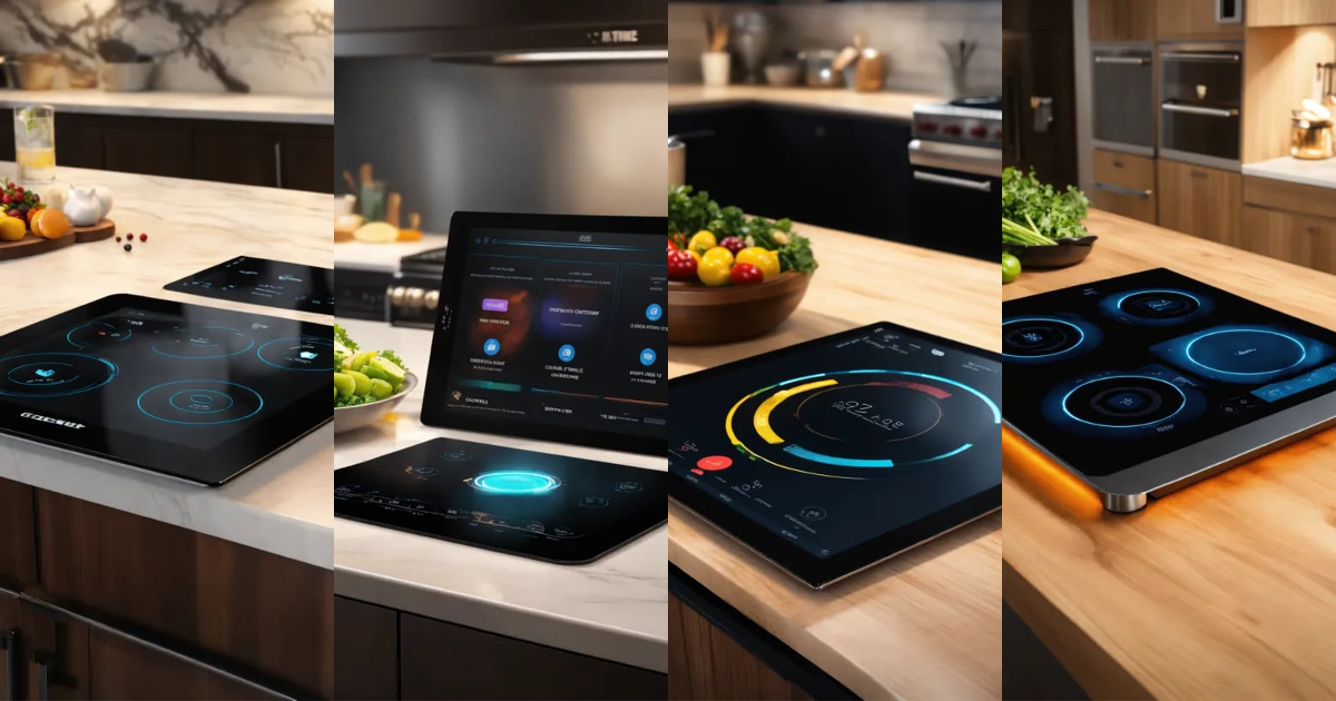 Lexica - Tablet embedded in a kitchen island countertop, UI/UX design ...