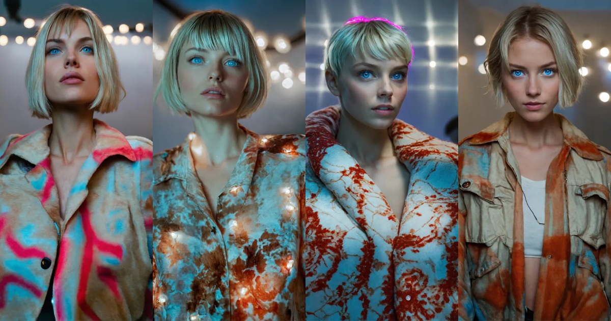 Lexica - Extreme close-up shot portrait of a short blonde haired ...