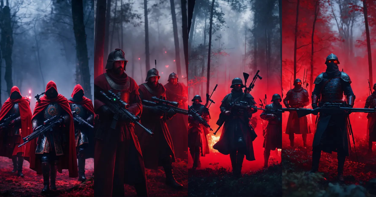 Lexica - Cinematic medieval Emperor and his soldiers holding sniper ...