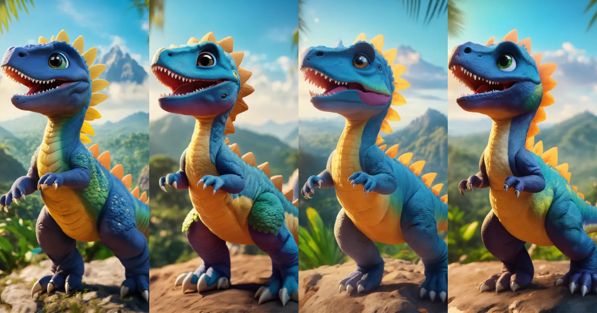 Lexica - An adorable and fluffy baby t-res dinosaur with big color eyes ...