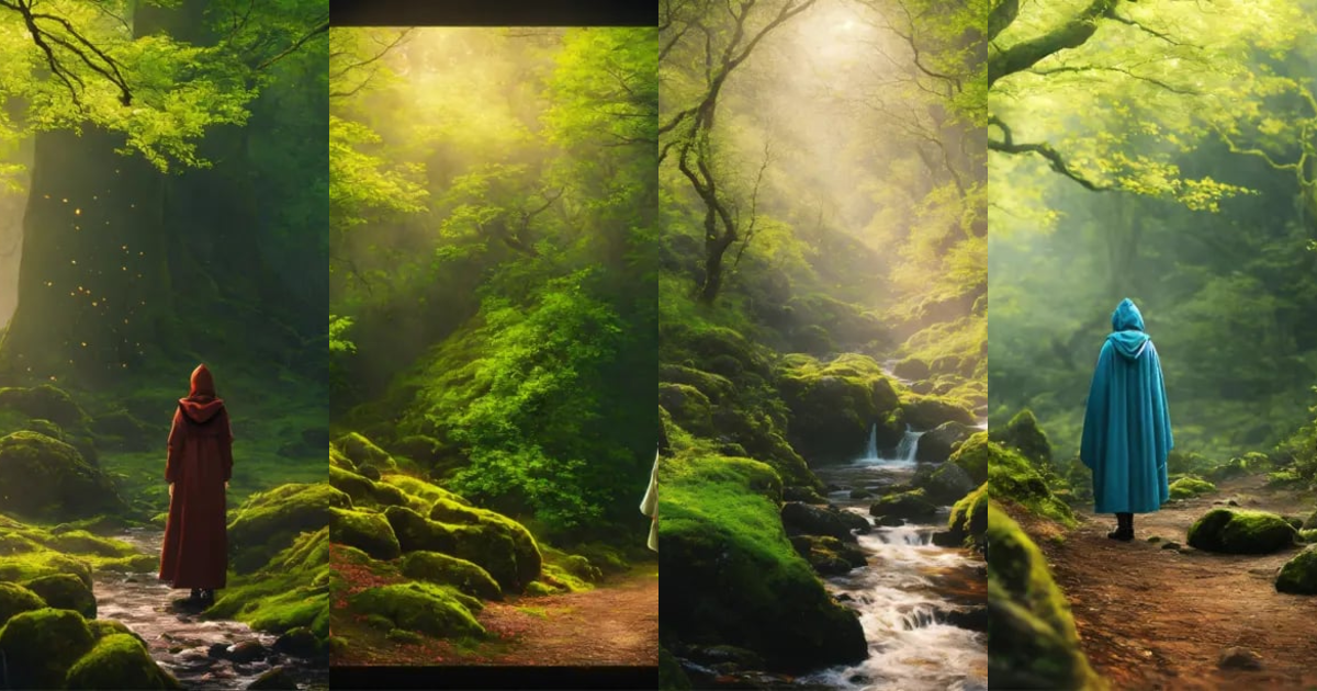 Lexica - Epic shot of a forest in Ireland with a ultra detailed woman ...
