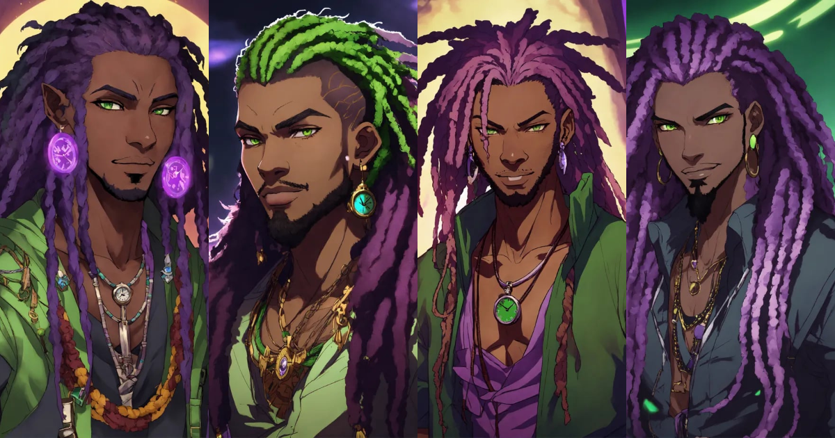 Lexica - Dnd aasimar, african werewolf anime character, fit build, long ...
