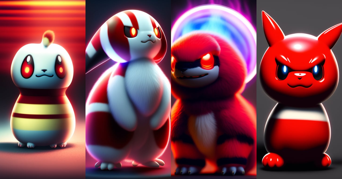 Lexica - A ghost type pokemon with red stripes and looking evil
