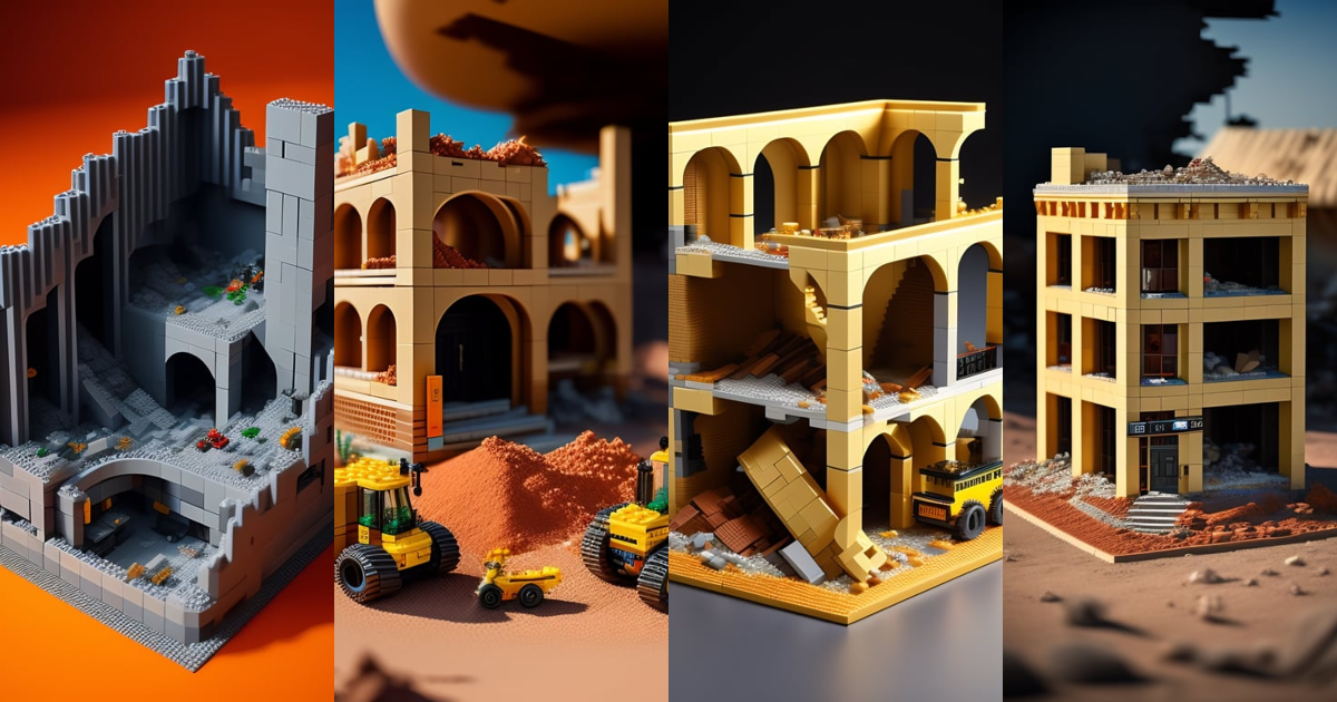 Lexica - Lego set of destroyed building