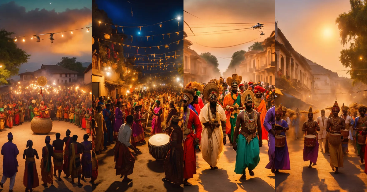 Lexica - Photorealistic of Diwali celebration with ancestral music ...