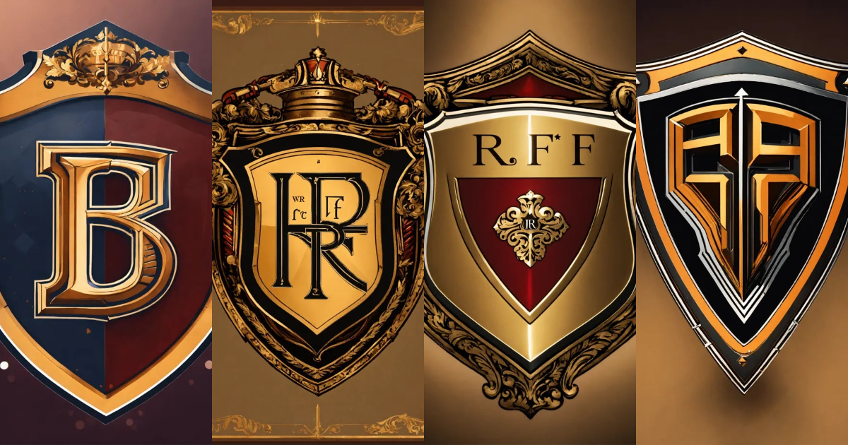 Lexica - A shield logo featuring the initials RF