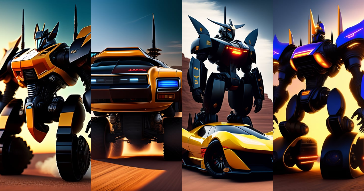 Lexica - A picture of knight rider as a transformer