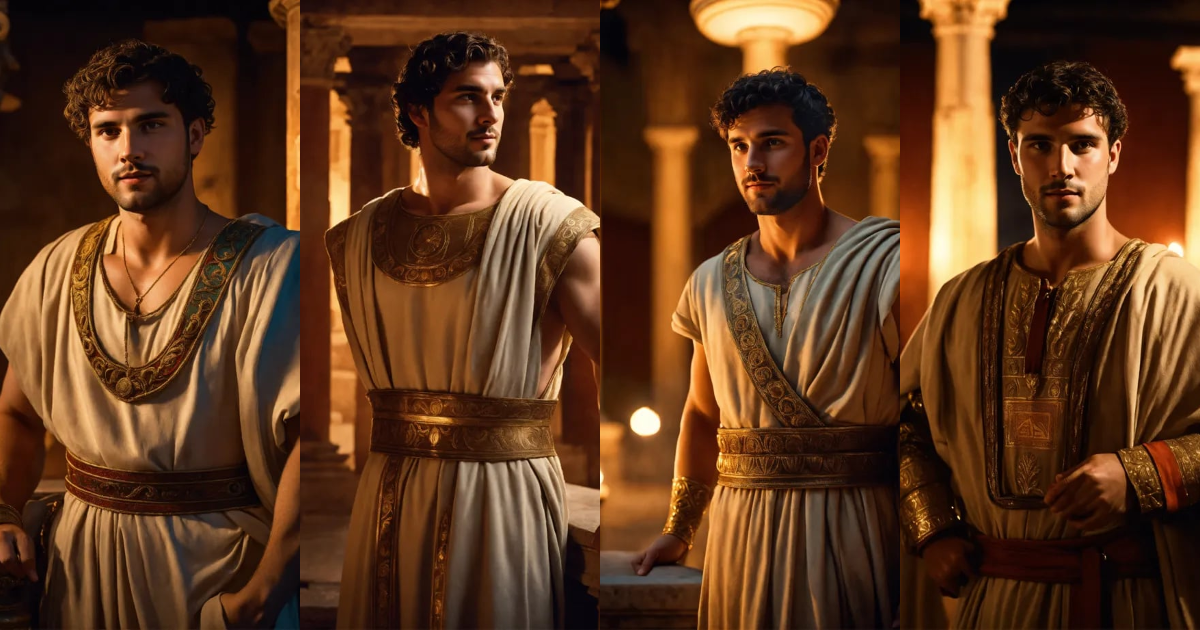 Lexica - A young rich noble athletic roman man wearing roman clothes ...