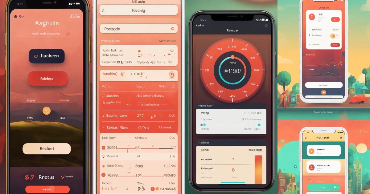 Lexica - Stylised app ui for focusing on task, pomodoro style