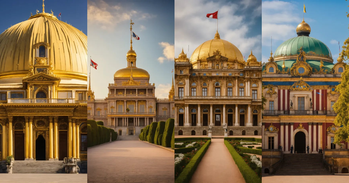 Lexica - A beautiful royal palace with a dome and a flag
