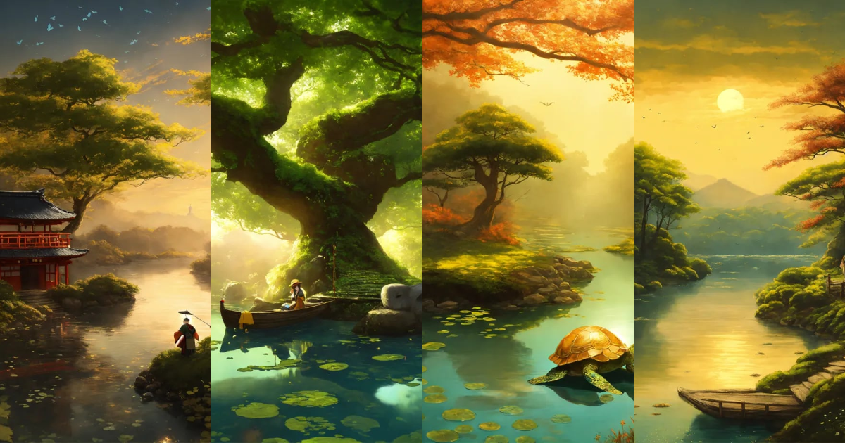 Lexica - Un kappa réaliste de la mythologie japonaise, debout au bord d ...