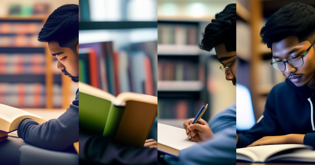 Lexica - A student in library reading a book about Artificial ...