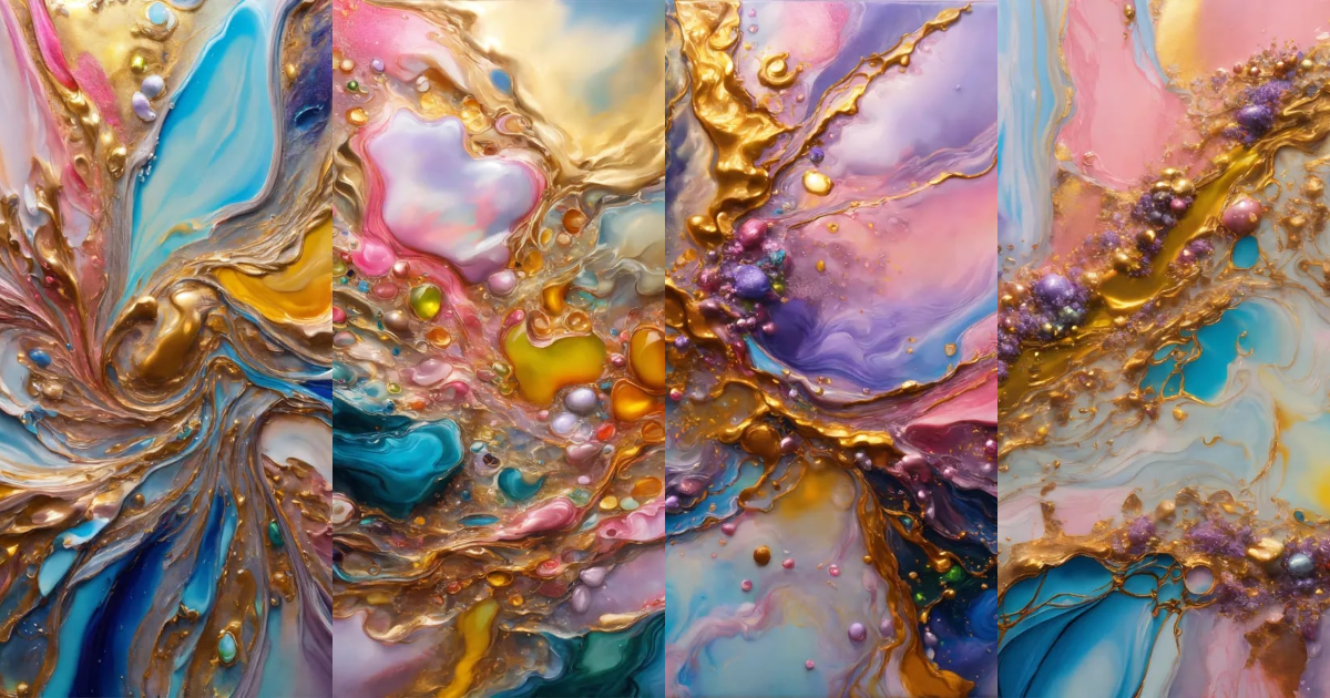 Lexica - Colorful abstract painting oil and water complex complicated ...