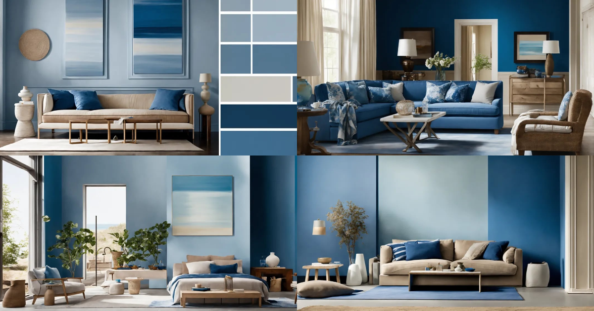 Lexica - HYPER-Realistic paint color palette of varying blues paired ...