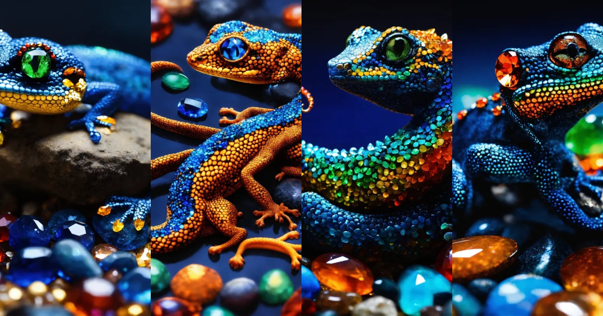 Lexica - Gecko (Mostly Dark blue scaled, rest is orange scale, Dark ...