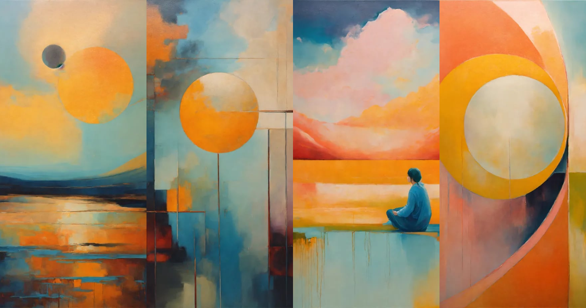 Lexica - Abstract and minimalist oil painting of self discovery with ...