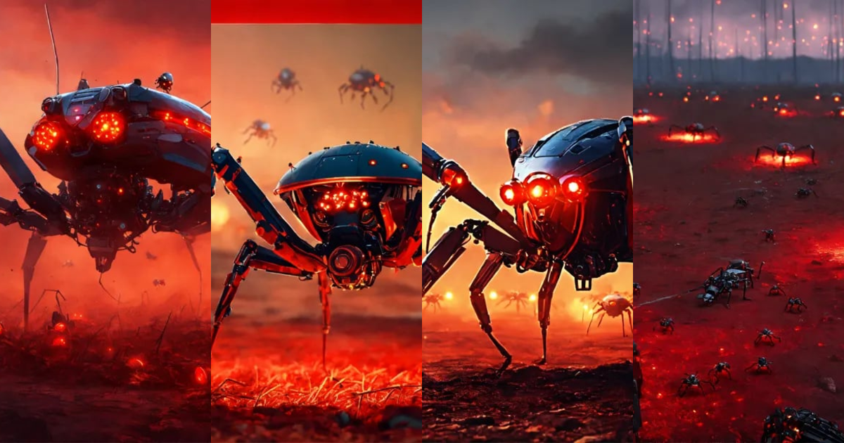 Lexica - Robotic bug invasion in a wasteland, multitudes, hundreds of ...