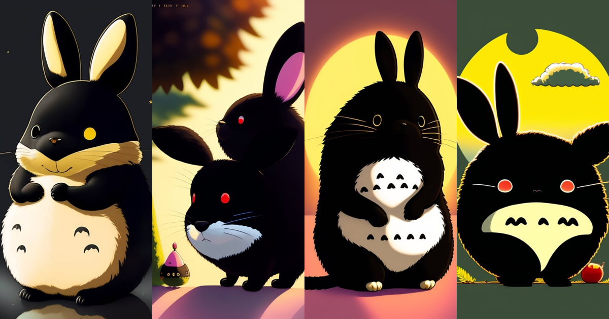 Lexica - Black rabbit in the style of the anime 