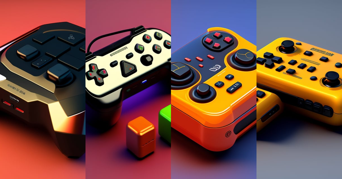 Lexica - Isometric render of a videogame controller