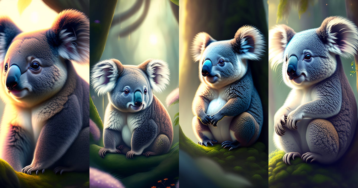 Lexica - Cute koala bear holding a coffee cup on a tree. pixar disney 4 k 3  d render funny animation movie oscar winning trending on artstation and b