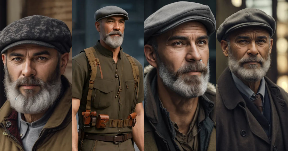 Lexica - Black 60 year man, short grey beard and flatcap, 8k, high ...