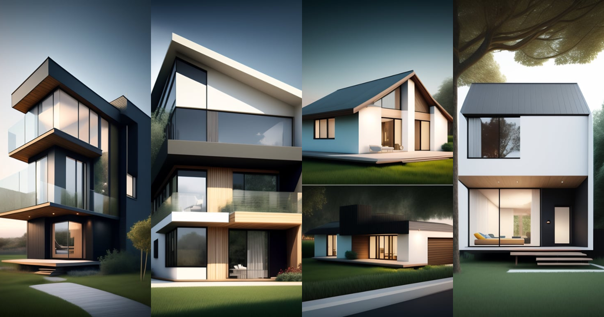Lexica - Architectural render photo of a Modern and little house cat