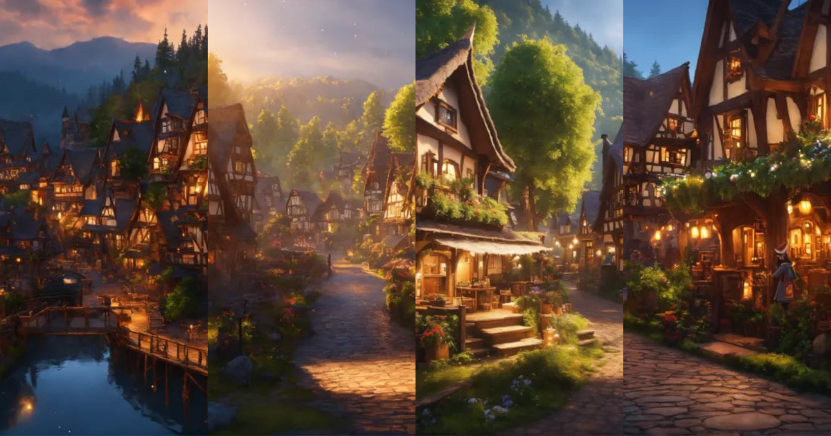 Lexica - Epic shot of ultra detailed and cozy elves city with some half ...