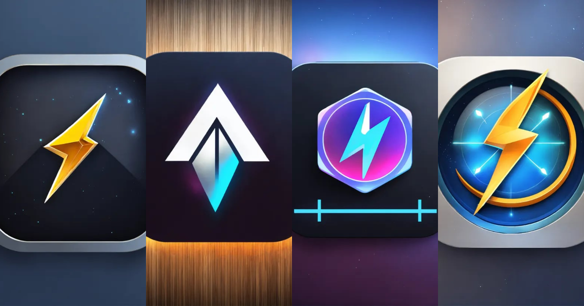 Lexica - Modern iOS app icon for Ethernet configuration, lighting bolt ...