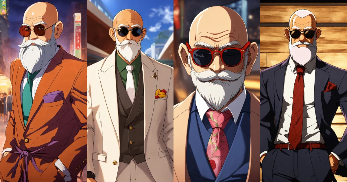 Lexica - Master roshi in a high class suit and tie for the red carpet ...