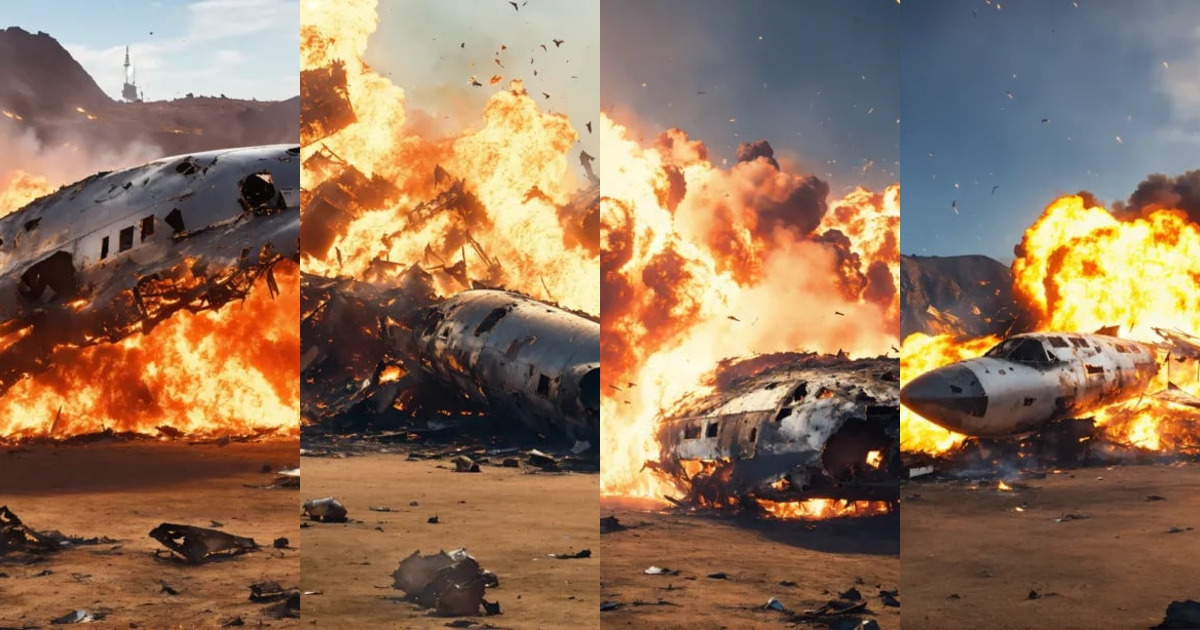 Lexica - Space plane wreckage crashing into an explosive fire on alien ...