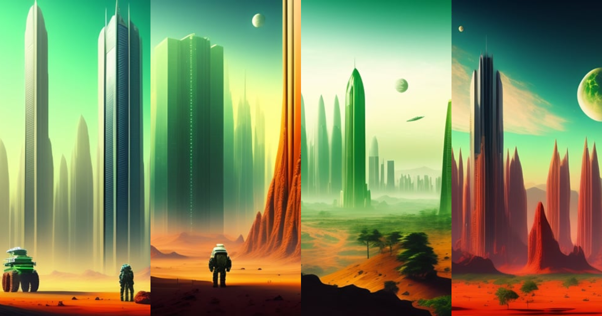 Lexica - Human civilization on mars, rovers, astronaut and skyscrapers ...