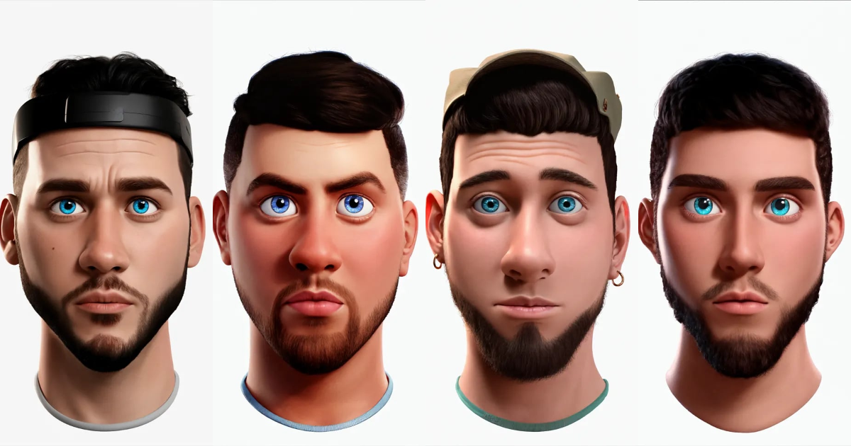 Lexica - White man, rapper, Disney style, big eyes, Disney eyes, Pixar ...