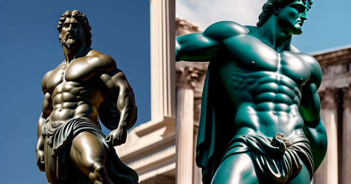 Lexica - A statue of greek hero hercules, with an aggressive facial ...