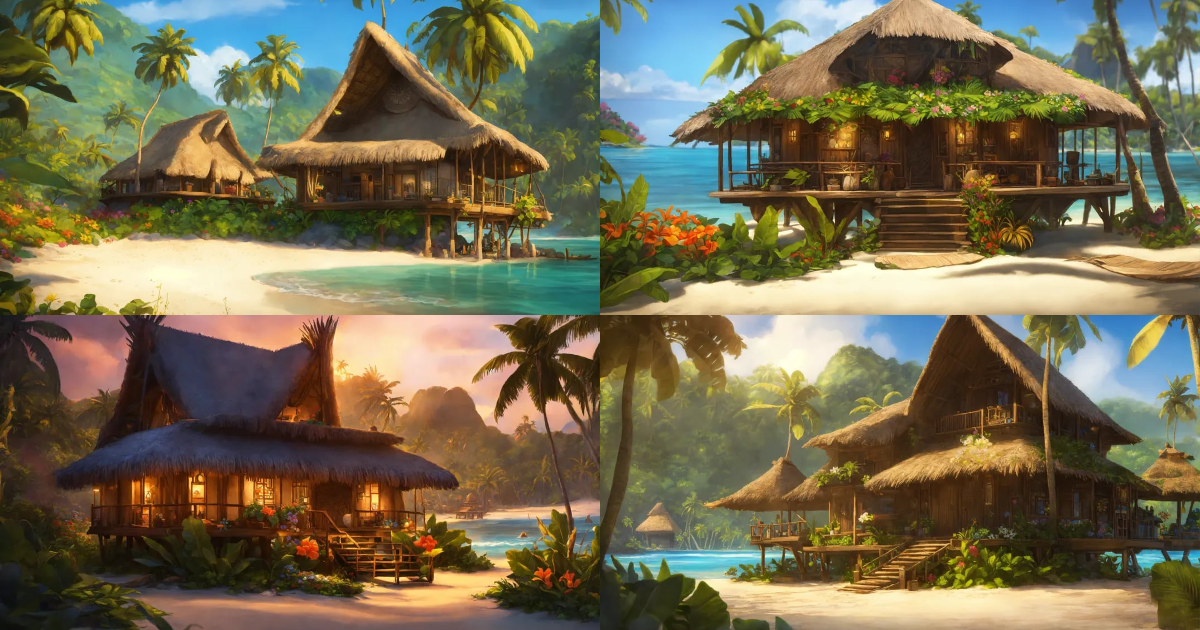 Lexica - Concept art of tropical village house, Polynesian, fantasy ...