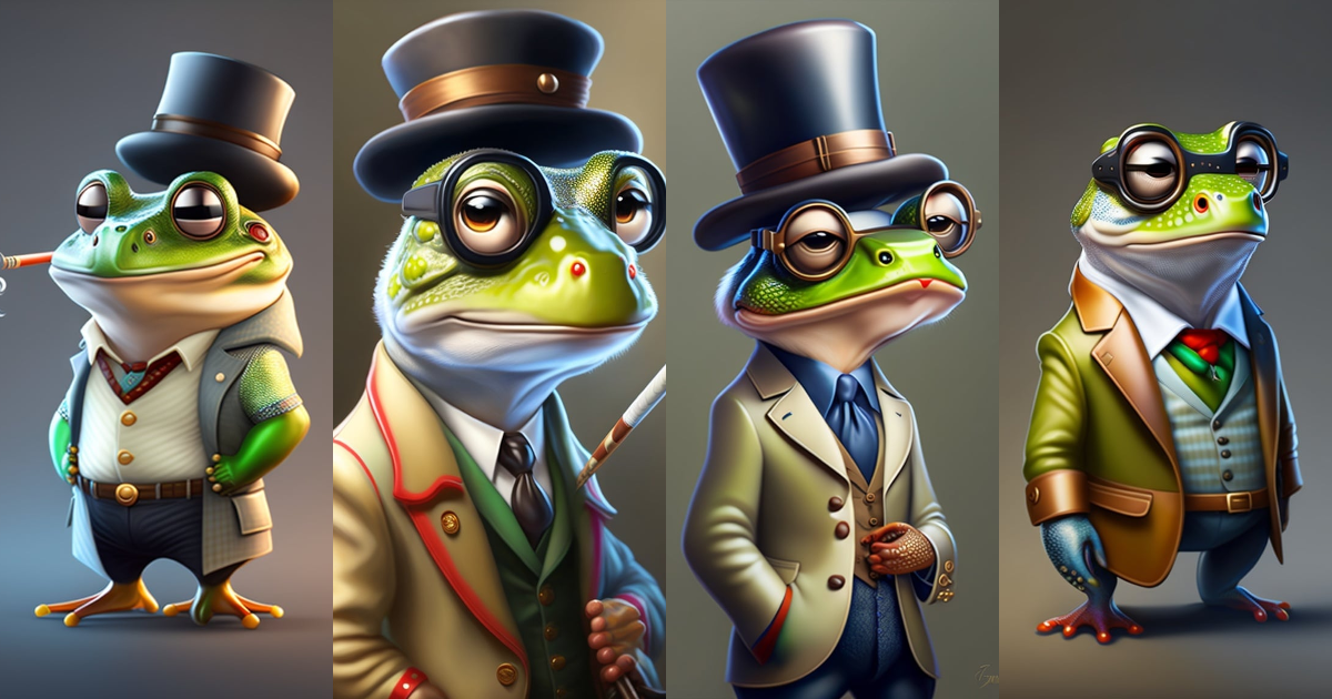 Lexica - Anthropomorphic frog with antique clothes human with frog head ...