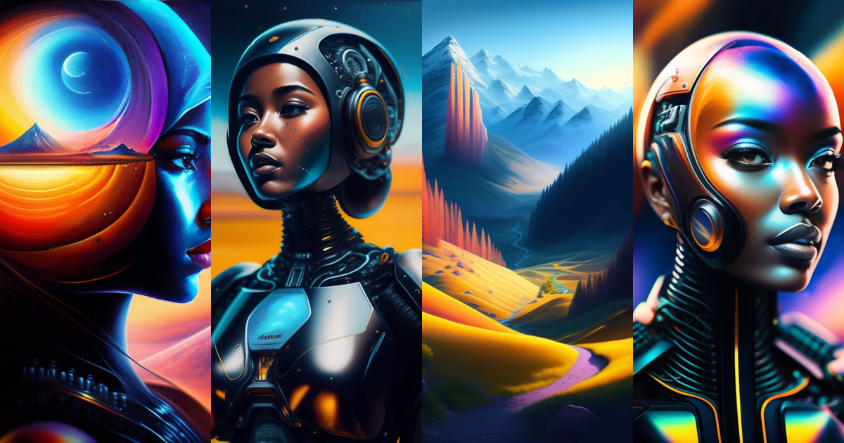 Lexica - Artificial intelligence in 2050, realistic painting