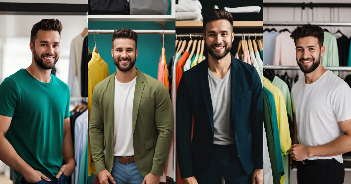 Lexica - A close-up of a 30-year-old minimalist man shopping quality ...