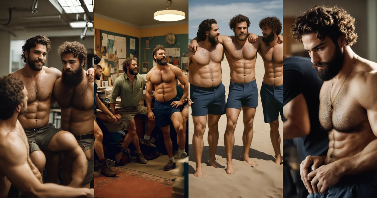 Lexica - Group of burly, average looking, hairy ,manly ,average body ...