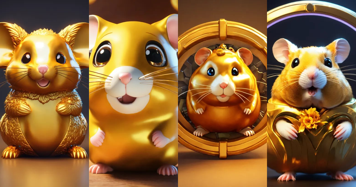 Lexica - Golden hamster logo icon, unreal, 3d engine, 32k