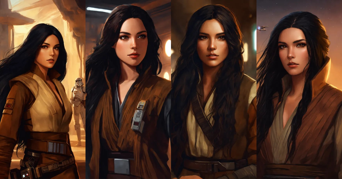 Lexica - Digital art of a Star Wars smuggler woman with long black hair ...