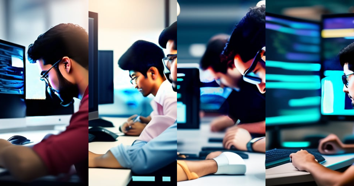 Lexica - Real Hd shot computer programmers working in an ict company ...