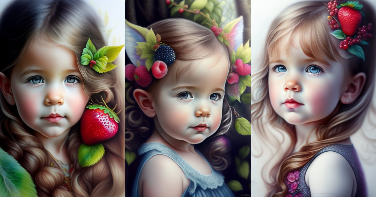 Lexica - Hyper realistic full figure pencil drawing 2ears toddler berry ...