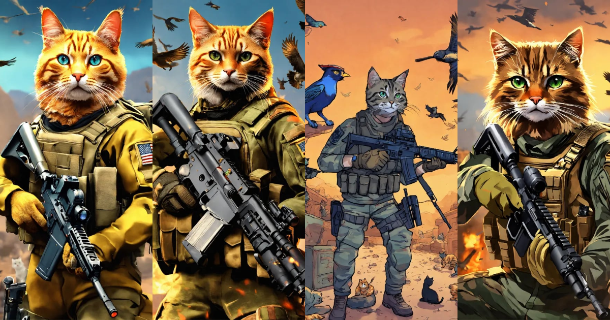 Lexica - Call of duty but all the characters are cats and all the ...
