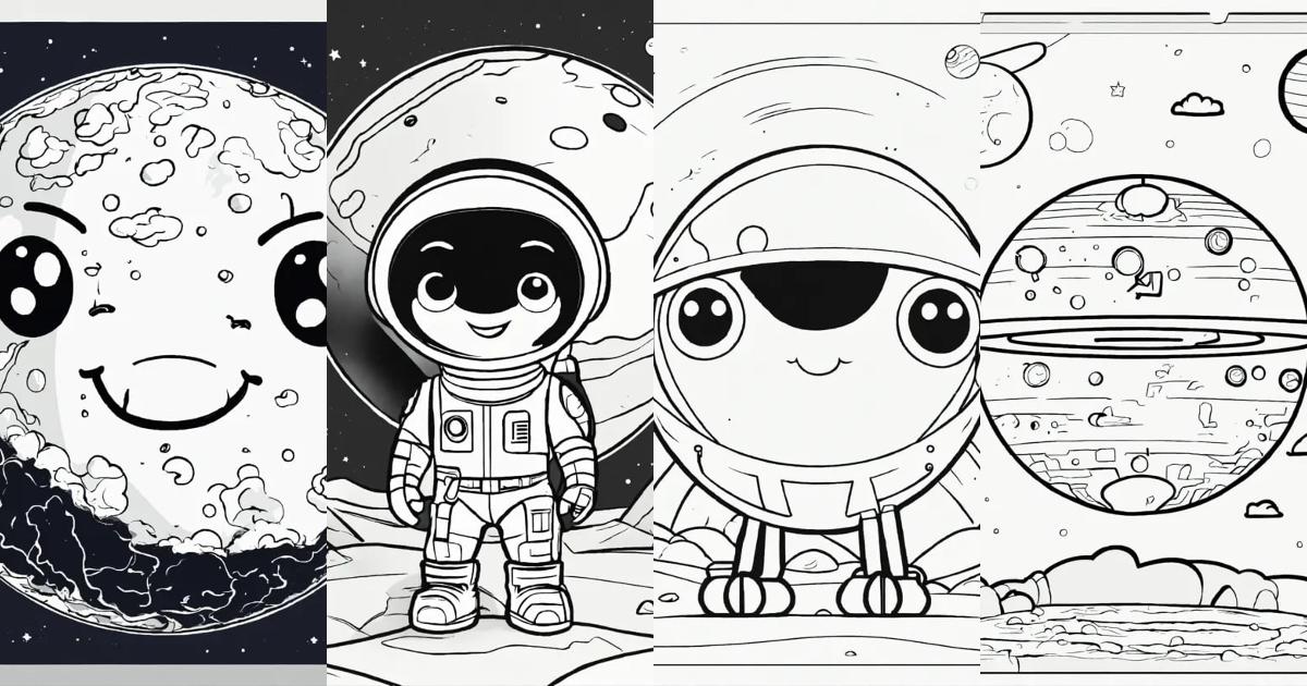 Lexica - Cute planet mars for a toddler's, Pixar style, simple outline ...