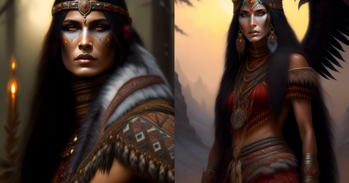 Lexica - Evil native american skinwalker covered with wolf skin, horror ...