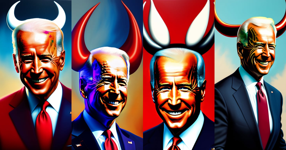 Lexica - A painting of joe biden with devil horns