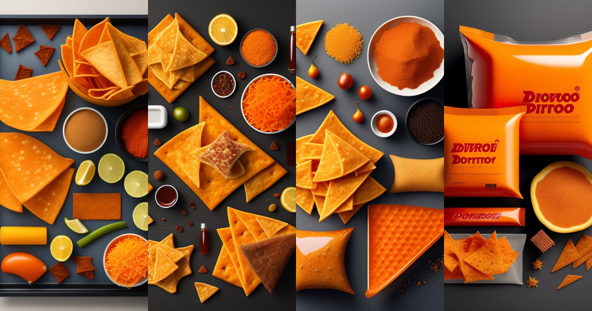 Lexica - Doritos and Doritos bags, Knolling, Knolling layout ...