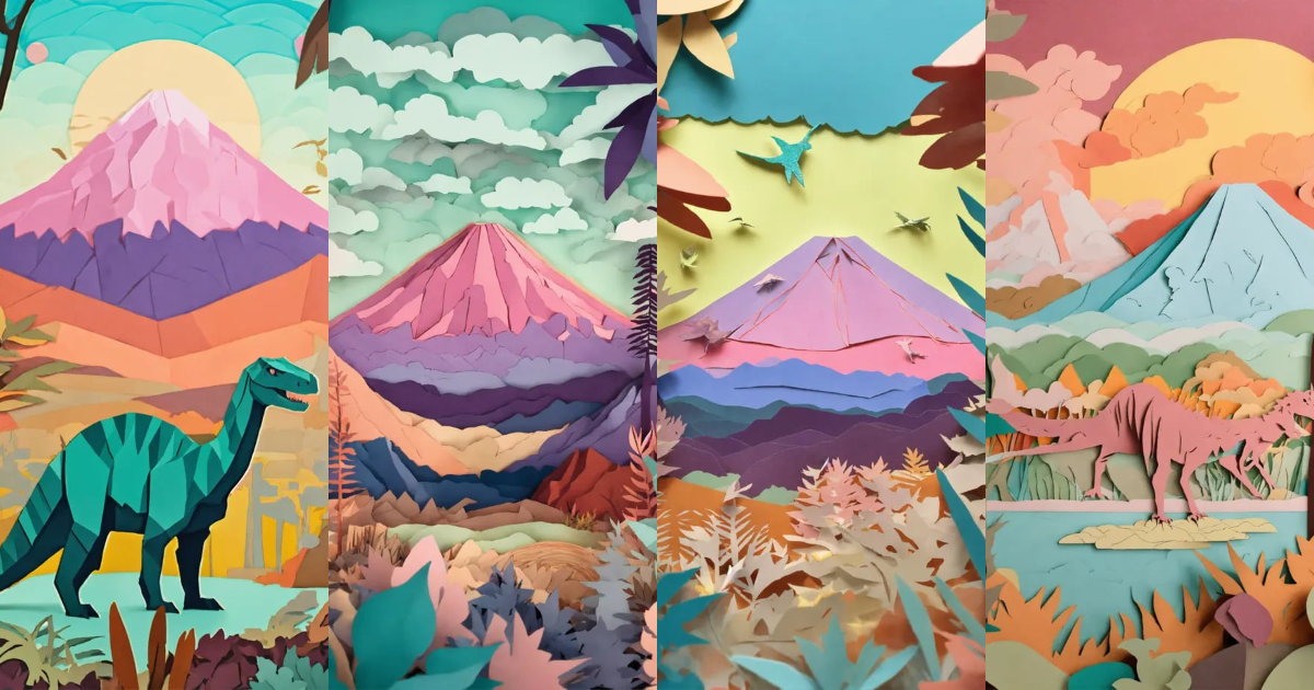 Lexica - 2d laser cut paper illustration. Layered paper. Foreground ...