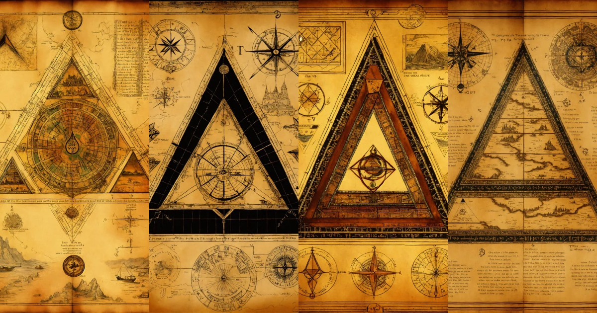 Lexica - Ancient treasure map art, triangular symbols, old vibes