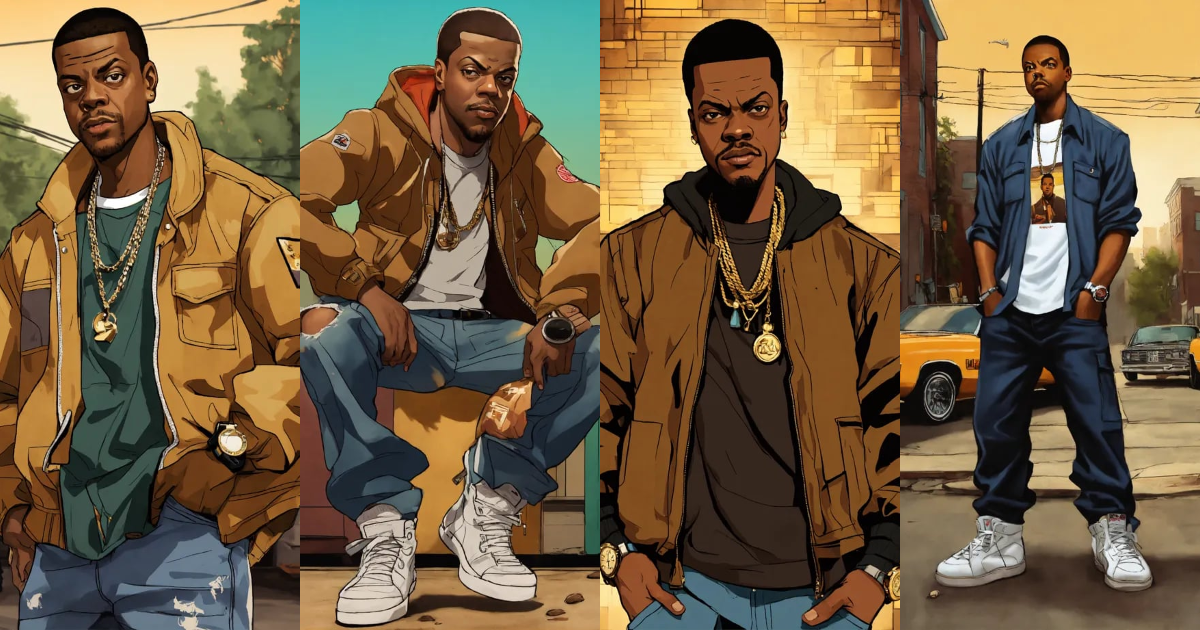 Lexica - Hip hop art style chris tucker boondocks full body